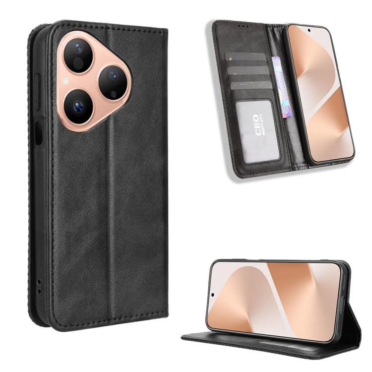 ซองใส่โทรศัพท์หนังพื้นผิวย้อนยุคหัวเข็มขัดแม่เหล็ก, For Huawei Pura 90 Pro Max 5G, For Huawei Pura 90 Pro 5G, For Huawei Pura 90 5G, For Huawei nova 15 Pro / 15 Ultra, For Huawei Mate 80 Pro / 80, For Huawei Pura 80 Ultra 5G                            ...