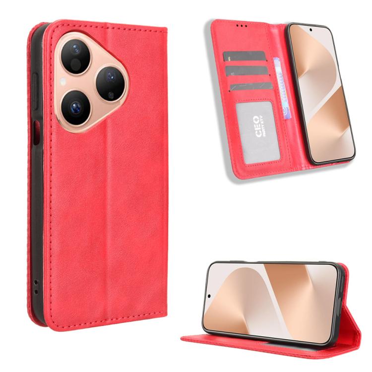 ซองใส่โทรศัพท์หนังพื้นผิวย้อนยุคหัวเข็มขัดแม่เหล็ก, For Huawei Pura 90 Pro Max 5G, For Huawei Pura 90 Pro 5G, For Huawei Pura 90 5G, For Huawei nova 15 Pro / 15 Ultra, For Huawei Mate 80 Pro / 80, For Huawei Pura 80 Ultra 5G                            ...