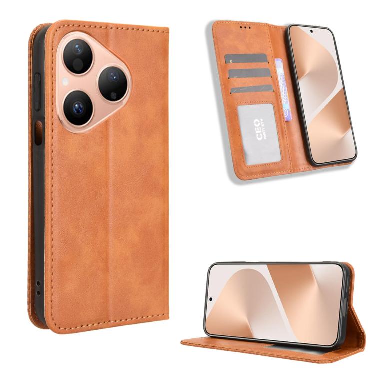 ซองใส่โทรศัพท์หนังพื้นผิวย้อนยุคหัวเข็มขัดแม่เหล็ก, For Huawei Pura 90 Pro Max 5G, For Huawei Pura 90 Pro 5G, For Huawei Pura 90 5G, For Huawei nova 15 Pro / 15 Ultra, For Huawei Mate 80 Pro / 80, For Huawei Pura 80 Ultra 5G                            ...