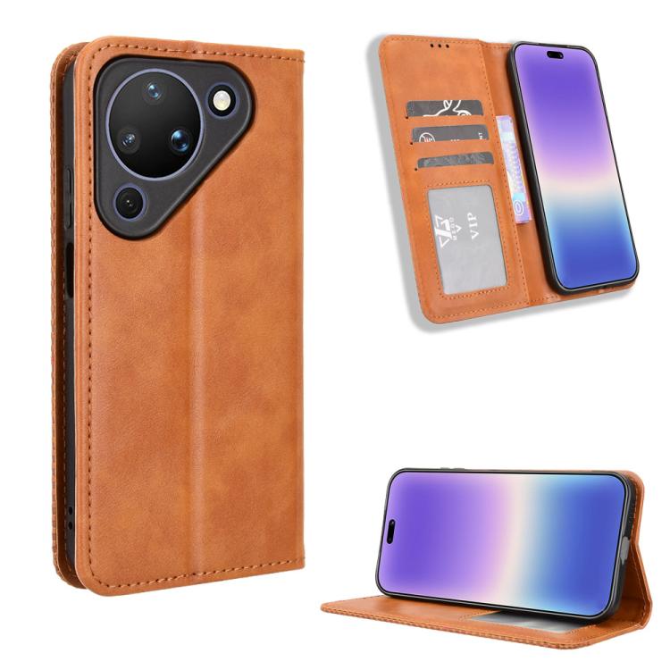 ซองใส่โทรศัพท์หนังพื้นผิวย้อนยุคหัวเข็มขัดแม่เหล็ก, For Huawei Pura 90 Pro Max 5G, For Huawei Pura 90 Pro 5G, For Huawei Pura 90 5G, For Huawei nova 15 Pro / 15 Ultra, For Huawei Mate 80 Pro / 80, For Huawei Pura 80 Ultra 5G                            ...