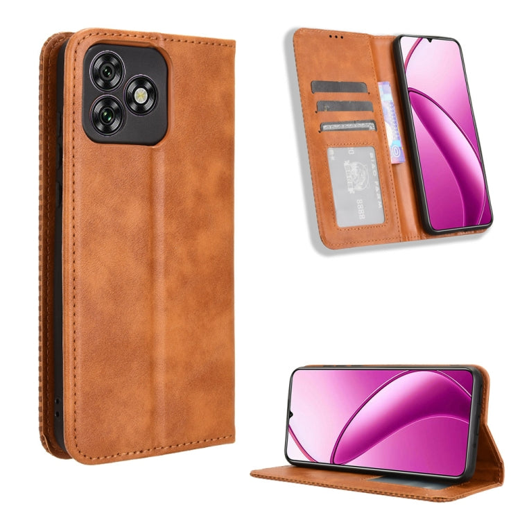 ซองใส่โทรศัพท์หนังพื้นผิวย้อนยุคหัวเข็มขัดแม่เหล็ก, For Oukitel C68, For Oukitel C62 / C62 Pro, For Oukitel C69, For Oukitel C59 / C59 Pro, For Oukitel C1 / C1 Pro, For Oukitel C60 / C60 Pro, For Oukitel C65 / C65 Pro, For Oukitel C61 / C61 Pro        ...