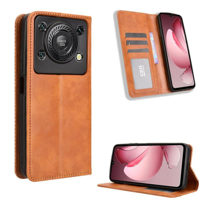 ซองใส่โทรศัพท์หนังพื้นผิวย้อนยุคหัวเข็มขัดแม่เหล็ก, For Oukitel C68, For Oukitel C62 / C62 Pro, For Oukitel C69, For Oukitel C59 / C59 Pro, For Oukitel C1 / C1 Pro, For Oukitel C60 / C60 Pro, For Oukitel C65 / C65 Pro, For Oukitel C61 / C61 Pro        ...
