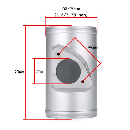 XH-UN608 รถดัดแปลงเครื่องยนต์ Air Flow Meter Flange Intake Sensor สำหรับ Mazda Atenza / Axela, 63mm, 70mm