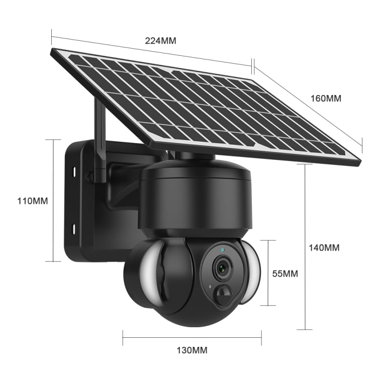 SHIWOJIA IP66 กันน้ำ 4G 3MP Solar Dome IP Camera, Two-way Audio & PIR Motion Detection & Night Vision, EU, AU, US