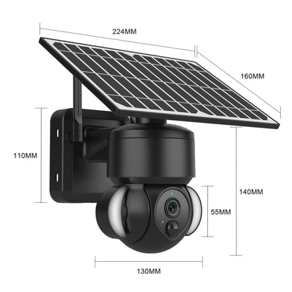 SHIWOJIA IP66 กันน้ำ 4G 3MP Solar Dome IP Camera, Two-way Audio & PIR Motion Detection & Night Vision, EU, AU, US