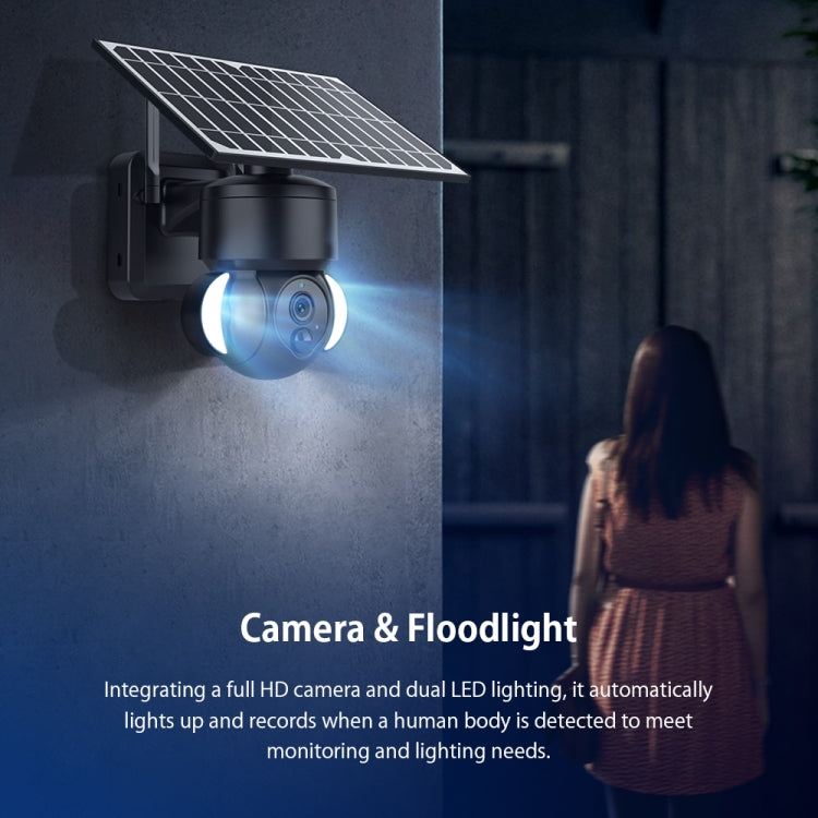 SHIWOJIA IP66 กันน้ำ 4G 3MP Solar Dome IP Camera, Two-way Audio & PIR Motion Detection & Night Vision, EU, AU, US