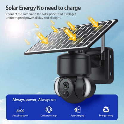 SHIWOJIA IP66 กันน้ำ 4G 3MP Solar Dome IP Camera, Two-way Audio & PIR Motion Detection & Night Vision, EU, AU, US
