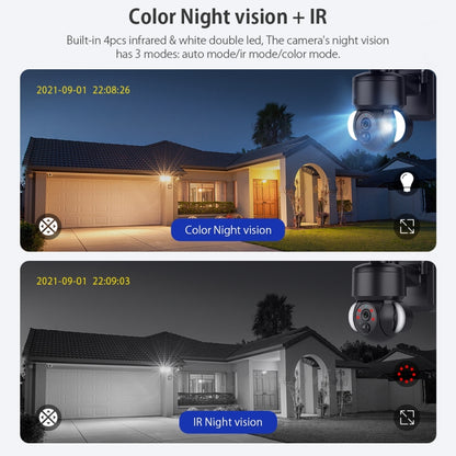 SHIWOJIA IP66 กันน้ำ 4G 3MP Solar Dome IP Camera, Two-way Audio & PIR Motion Detection & Night Vision, EU, AU, US