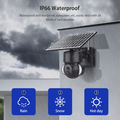 SHIWOJIA IP66 กันน้ำ 4G 3MP Solar Dome IP Camera, Two-way Audio & PIR Motion Detection & Night Vision, EU, AU, US