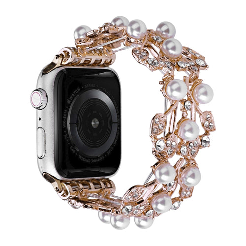 สายนาฬิกาโลหะลูกปัดสี่ใบ, For Apple Watch 6 40mm, For Apple Watch 6 44mm, For Apple Watch 5 44mm, For Apple Watch 5 40mm, For Apple Watch 4 44mm, For Apple Watch 4 40mm, For Apple Watch 3 38mm, For Apple Watch 3 42mm, For Apple Watch 2 42mm            ...