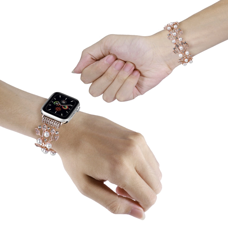 สายนาฬิกาโลหะลูกปัดสี่ใบ, For Apple Watch 6 40mm, For Apple Watch 6 44mm, For Apple Watch 5 44mm, For Apple Watch 5 40mm, For Apple Watch 4 44mm, For Apple Watch 4 40mm, For Apple Watch 3 38mm, For Apple Watch 3 42mm, For Apple Watch 2 42mm            ...