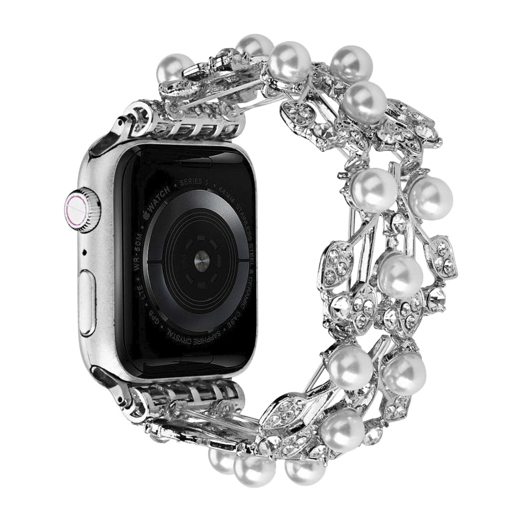 สายนาฬิกาโลหะลูกปัดสี่ใบ, For Apple Watch 6 40mm, For Apple Watch 6 44mm, For Apple Watch 5 44mm, For Apple Watch 5 40mm, For Apple Watch 4 44mm, For Apple Watch 4 40mm, For Apple Watch 3 38mm, For Apple Watch 3 42mm, For Apple Watch 2 42mm            ...
