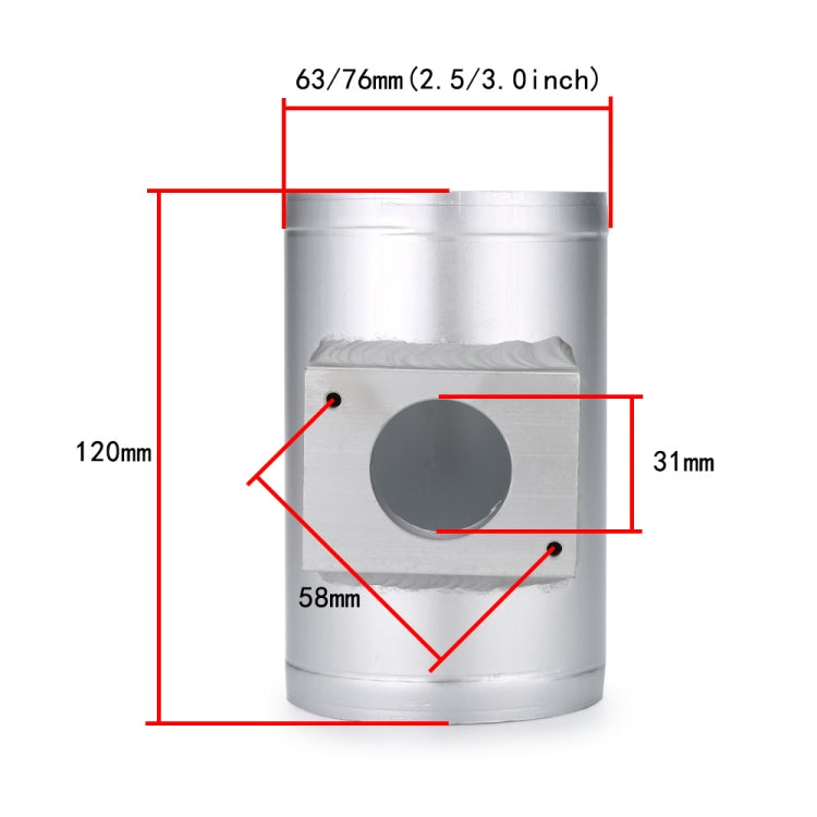 XH-UN601 รถดัดแปลงเครื่องยนต์ Air Flow Meter Flange Intake Sensor Base สำหรับ Mitsubishi Lancer, 63mm, 76mm