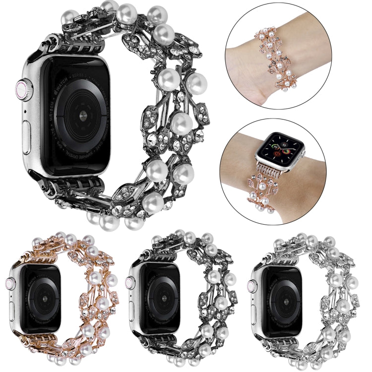 สายนาฬิกาโลหะลูกปัดสี่ใบ, For Apple Watch 6 40mm, For Apple Watch 6 44mm, For Apple Watch 5 44mm, For Apple Watch 5 40mm, For Apple Watch 4 44mm, For Apple Watch 4 40mm, For Apple Watch 3 38mm, For Apple Watch 3 42mm, For Apple Watch 2 42mm            ...