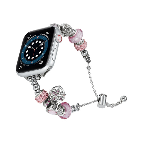 สร้อยข้อมือลูกปัดวงนาฬิกาโลหะ, For Apple Watch 8 45mm, For Apple Watch SE 2022 40mm, For Apple Watch SE 2022 44mm, For Apple Watch 7 41mm, For Apple Watch 7 45mm, For Apple Watch SE 40mm, For Apple Watch SE 44mm, For Apple Watch 6 40mm                 ...