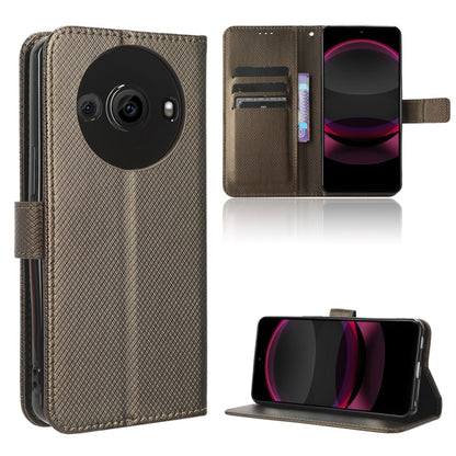 ซองโทรศัพท์หนังเนื้อเพชร, For Sharp Aquos R8 Pro / Leica Leitz Phone 3, For Sharp Aquos R8, For Sharp Mamorino6