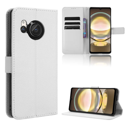 ซองโทรศัพท์หนังเนื้อเพชร, For Sharp Aquos R8 Pro / Leica Leitz Phone 3, For Sharp Aquos R8, For Sharp Mamorino6