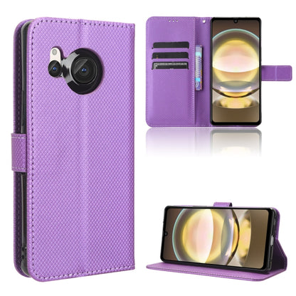 ซองโทรศัพท์หนังเนื้อเพชร, For Sharp Aquos R8 Pro / Leica Leitz Phone 3, For Sharp Aquos R8, For Sharp Mamorino6