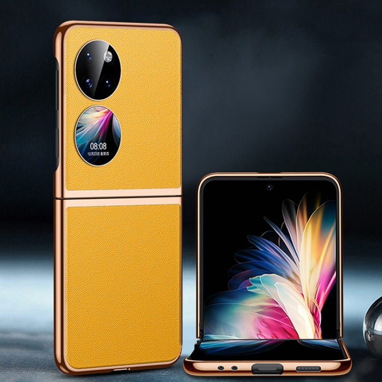 เคสโทรศัพท์พับหนังธรรมดาไฟฟ้า, For Huawei P50 Pocket