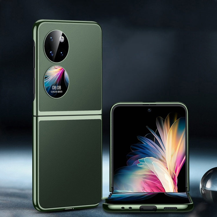 เคสโทรศัพท์พับหนังธรรมดาไฟฟ้า, For Huawei P50 Pocket