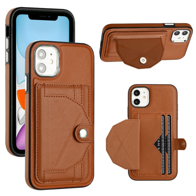 เคสโทรศัพท์หนังกันกระแทกพร้อมที่ใส่บัตร, For iPhone 13, For iPhone 13 Pro, For iPhone 13 Pro Max, For iPhone 12 / 12 Pro, For iPhone 12 Pro Max, For iPhone 11, For iPhone 11 Pro, For iPhone 11 Pro Max