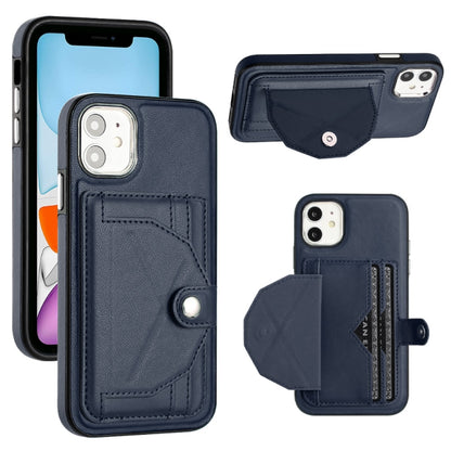 เคสโทรศัพท์หนังกันกระแทกพร้อมที่ใส่บัตร, For iPhone 13, For iPhone 13 Pro, For iPhone 13 Pro Max, For iPhone 12 / 12 Pro, For iPhone 12 Pro Max, For iPhone 11, For iPhone 11 Pro, For iPhone 11 Pro Max