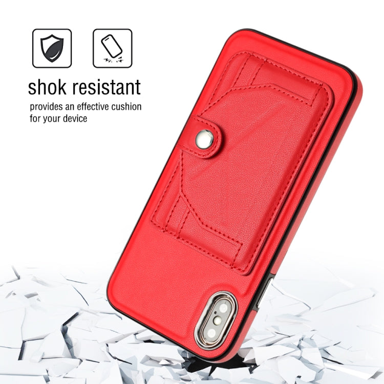 เคสโทรศัพท์หนังกันกระแทกพร้อมที่ใส่บัตร, For iPhone XS Max, For iPhone XR, For iPhone X / XS, For iPhone SE 2022/SE 2020/6/7/8, For iPhone 6 Plus/7 Plus/8 Plus