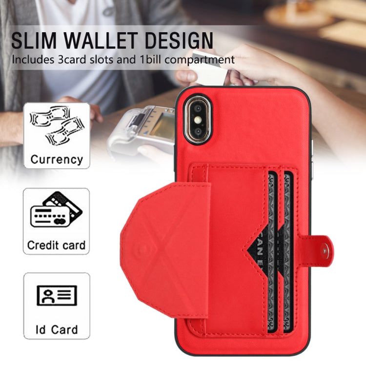 เคสโทรศัพท์หนังกันกระแทกพร้อมที่ใส่บัตร, For iPhone XS Max, For iPhone XR, For iPhone X / XS, For iPhone SE 2022/SE 2020/6/7/8, For iPhone 6 Plus/7 Plus/8 Plus