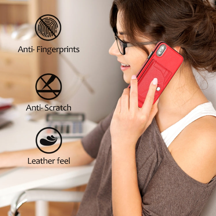 เคสโทรศัพท์หนังกันกระแทกพร้อมที่ใส่บัตร, For iPhone XS Max, For iPhone XR, For iPhone X / XS, For iPhone SE 2022/SE 2020/6/7/8, For iPhone 6 Plus/7 Plus/8 Plus