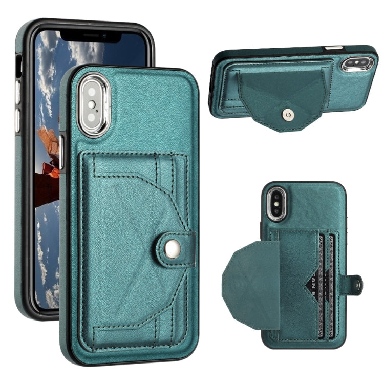 เคสโทรศัพท์หนังกันกระแทกพร้อมที่ใส่บัตร, For iPhone XS Max, For iPhone XR, For iPhone X / XS, For iPhone SE 2022/SE 2020/6/7/8, For iPhone 6 Plus/7 Plus/8 Plus