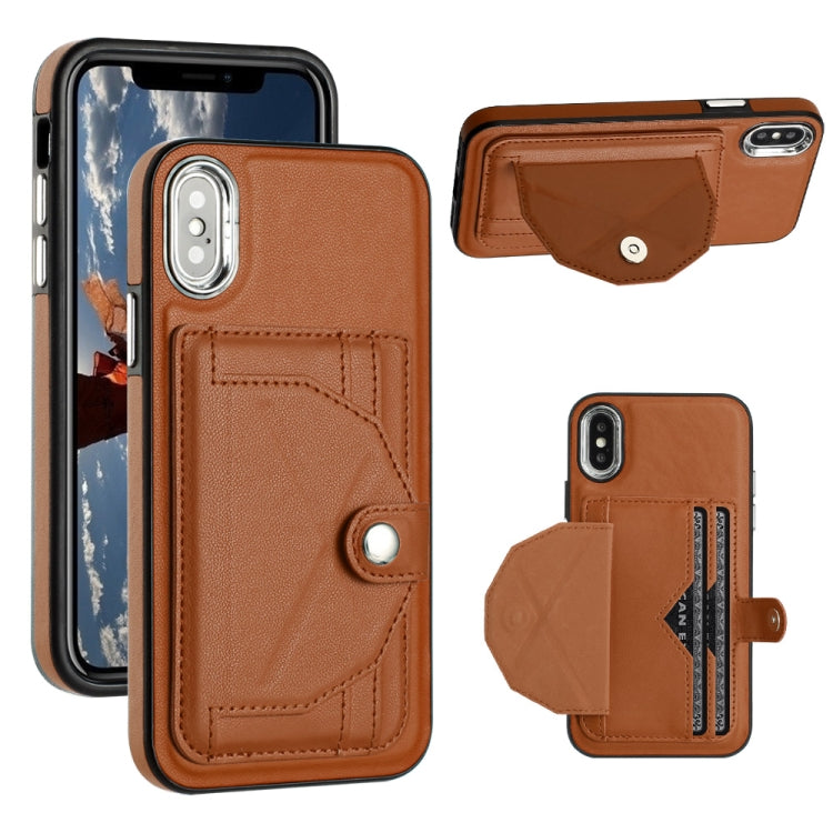 เคสโทรศัพท์หนังกันกระแทกพร้อมที่ใส่บัตร, For iPhone XS Max, For iPhone XR, For iPhone X / XS, For iPhone SE 2022/SE 2020/6/7/8, For iPhone 6 Plus/7 Plus/8 Plus