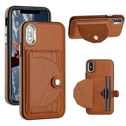 เคสโทรศัพท์หนังกันกระแทกพร้อมที่ใส่บัตร, For iPhone XS Max, For iPhone XR, For iPhone X / XS, For iPhone SE 2022/SE 2020/6/7/8, For iPhone 6 Plus/7 Plus/8 Plus