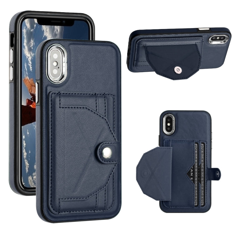 เคสโทรศัพท์หนังกันกระแทกพร้อมที่ใส่บัตร, For iPhone XS Max, For iPhone XR, For iPhone X / XS, For iPhone SE 2022/SE 2020/6/7/8, For iPhone 6 Plus/7 Plus/8 Plus