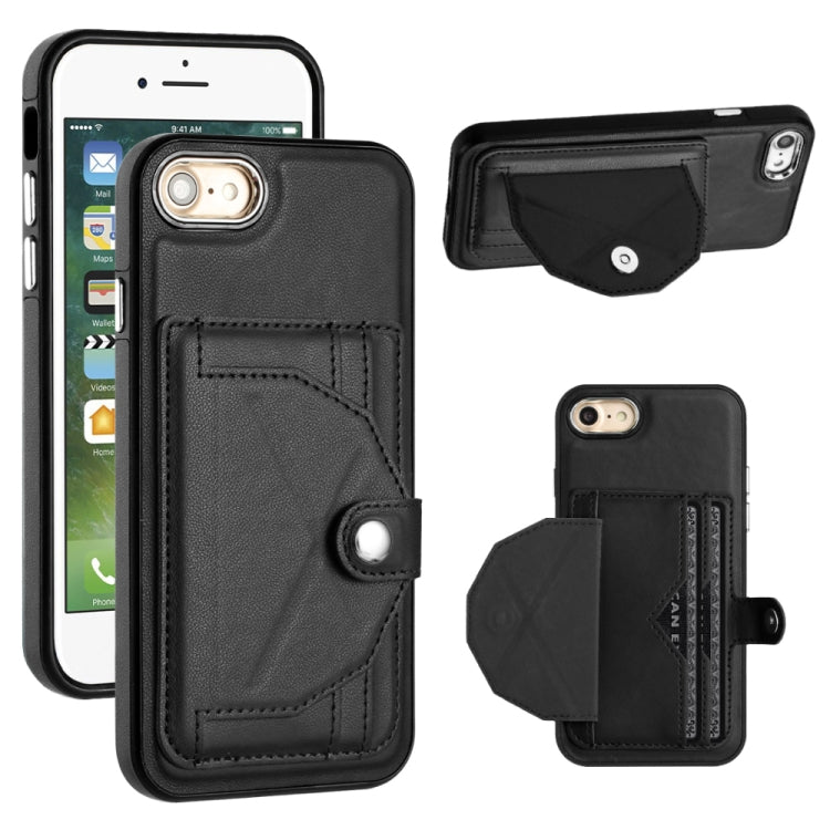 เคสโทรศัพท์หนังกันกระแทกพร้อมที่ใส่บัตร, For iPhone XS Max, For iPhone XR, For iPhone X / XS, For iPhone SE 2022/SE 2020/6/7/8, For iPhone 6 Plus/7 Plus/8 Plus