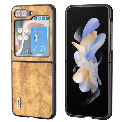 เคสโทรศัพท์ ABEEL Retro Litchi Texture PU, For Samsung Galaxy Z Flip5, For Samsung Galaxy Z Fold5