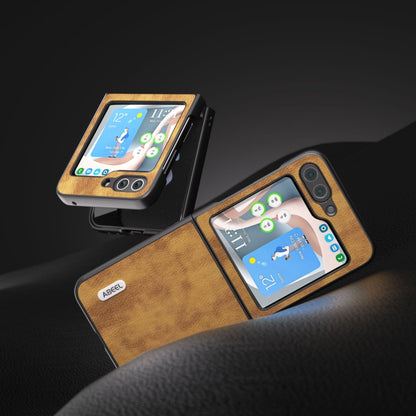 เคสโทรศัพท์ ABEEL Retro Litchi Texture PU, For Samsung Galaxy Z Flip5, For Samsung Galaxy Z Fold5