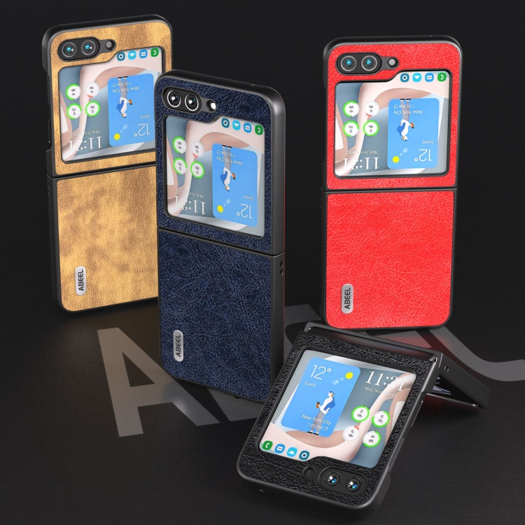 เคสโทรศัพท์ ABEEL Retro Litchi Texture PU, For Samsung Galaxy Z Flip5, For Samsung Galaxy Z Fold5