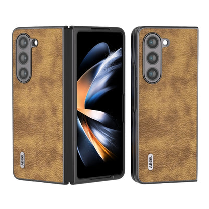 เคสโทรศัพท์ ABEEL Retro Litchi Texture PU, For Samsung Galaxy Z Flip5, For Samsung Galaxy Z Fold5