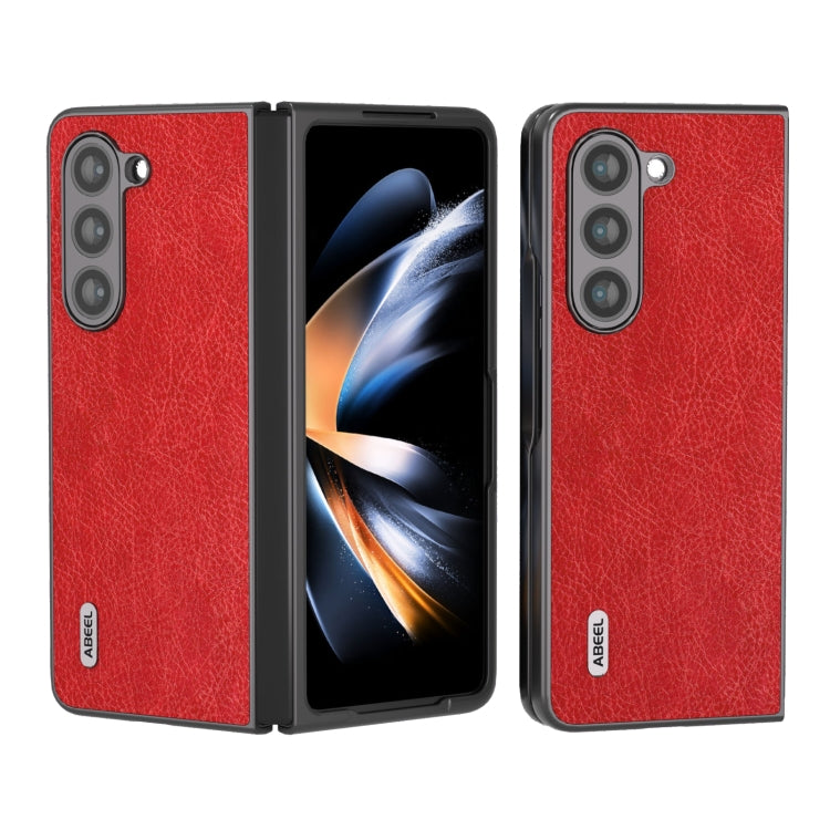 เคสโทรศัพท์ ABEEL Retro Litchi Texture PU, For Samsung Galaxy Z Flip5, For Samsung Galaxy Z Fold5