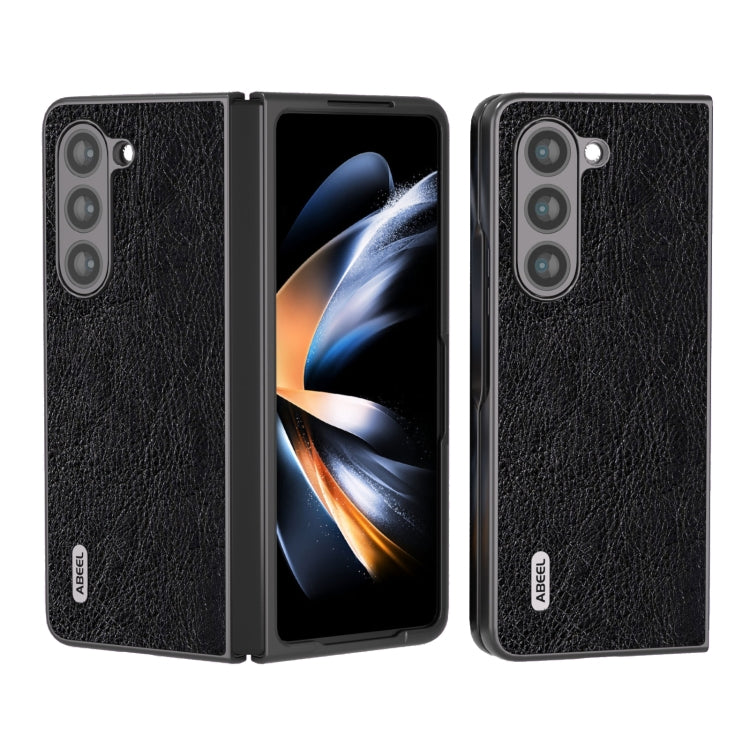 เคสโทรศัพท์ ABEEL Retro Litchi Texture PU, For Samsung Galaxy Z Flip5, For Samsung Galaxy Z Fold5