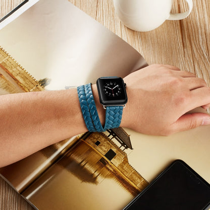 สายนาฬิกามงกุฎหนังลายนูนชั้นดี, For Apple Watch Series 5 & 4 40mm / 3& 2 & 1 38mm, For Apple Watch Series 7 45mm / 6 & SE & 5 & 4 44mm / 3 & 2 & 1 42mm