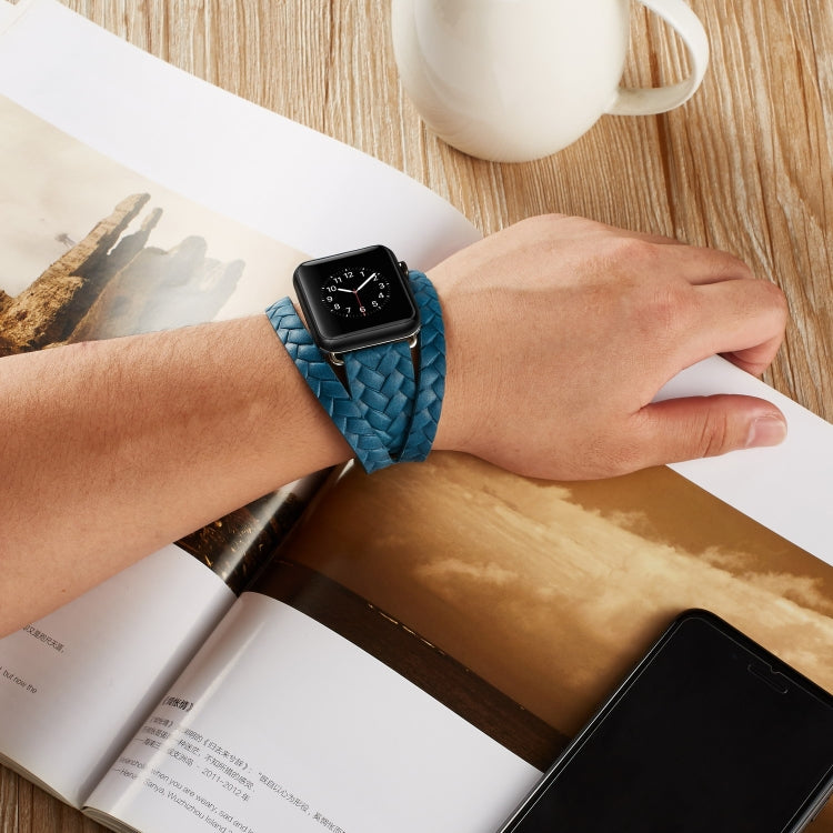 สายนาฬิกามงกุฎหนังลายนูนชั้นดี, For Apple Watch Series 5 & 4 40mm / 3& 2 & 1 38mm, For Apple Watch Series 7 45mm / 6 & SE & 5 & 4 44mm / 3 & 2 & 1 42mm