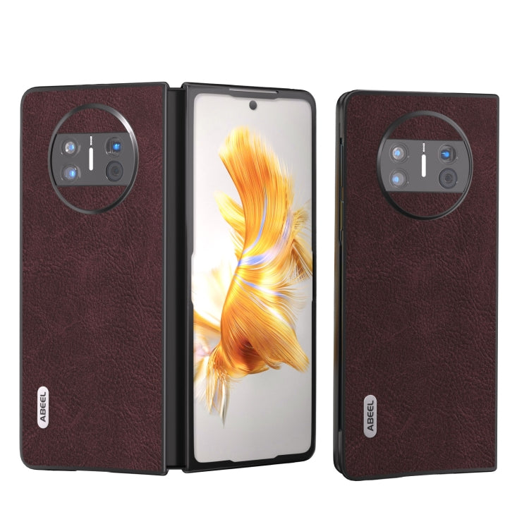 ABEEL Dream Litchi Texture เคสโทรศัพท์ PU, For Huawei Mate X3, For Huawei Mate 60 Pro, For Huawei Mate X5, For Huawei P60 Pocket