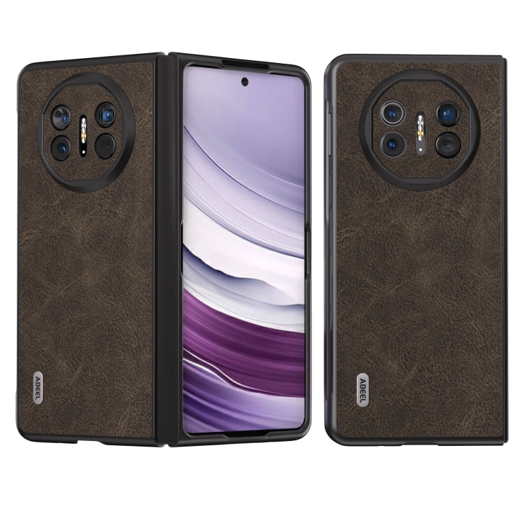 ABEEL Dream Litchi Texture เคสโทรศัพท์ PU, For Huawei Mate X3, For Huawei Mate 60 Pro, For Huawei Mate X5, For Huawei P60 Pocket