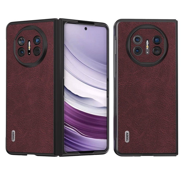ABEEL Dream Litchi Texture เคสโทรศัพท์ PU, For Huawei Mate X3, For Huawei Mate 60 Pro, For Huawei Mate X5, For Huawei P60 Pocket