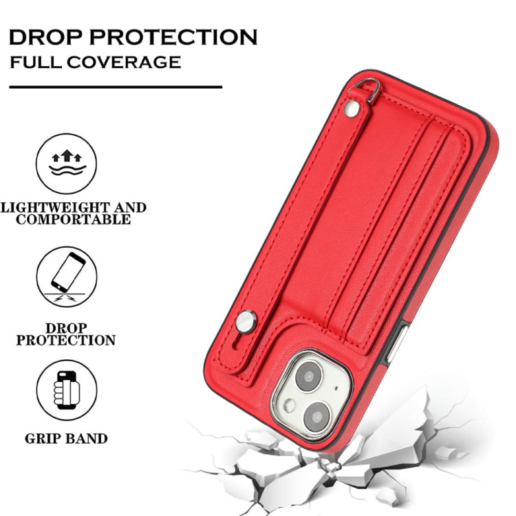 เคสโทรศัพท์หนังกันกระแทกพร้อมสายคล้องข้อมือ, For iPhone 13, For iPhone 13 Pro, For iPhone 13 Pro Max, For iPhone 12 / 12 Pro, For iPhone 12 Pro Max, For iPhone 11, For iPhone 11 Pro, For iPhone 11 Pro Max