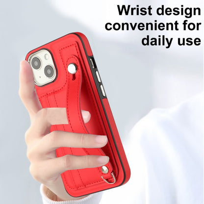 เคสโทรศัพท์หนังกันกระแทกพร้อมสายคล้องข้อมือ, For iPhone 13, For iPhone 13 Pro, For iPhone 13 Pro Max, For iPhone 12 / 12 Pro, For iPhone 12 Pro Max, For iPhone 11, For iPhone 11 Pro, For iPhone 11 Pro Max