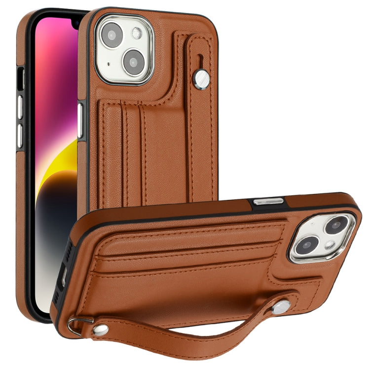 เคสโทรศัพท์หนังกันกระแทกพร้อมสายคล้องข้อมือ, For iPhone 13, For iPhone 13 Pro, For iPhone 13 Pro Max, For iPhone 12 / 12 Pro, For iPhone 12 Pro Max, For iPhone 11, For iPhone 11 Pro, For iPhone 11 Pro Max