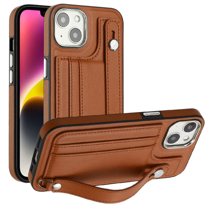 เคสโทรศัพท์หนังกันกระแทกพร้อมสายคล้องข้อมือ, For iPhone 13, For iPhone 13 Pro, For iPhone 13 Pro Max, For iPhone 12 / 12 Pro, For iPhone 12 Pro Max, For iPhone 11, For iPhone 11 Pro, For iPhone 11 Pro Max