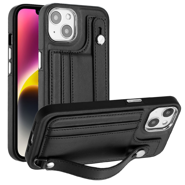 เคสโทรศัพท์หนังกันกระแทกพร้อมสายคล้องข้อมือ, For iPhone 13, For iPhone 13 Pro, For iPhone 13 Pro Max, For iPhone 12 / 12 Pro, For iPhone 12 Pro Max, For iPhone 11, For iPhone 11 Pro, For iPhone 11 Pro Max